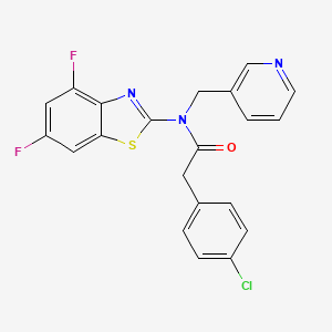 molecular formula C21H14ClF2N3OS B2490222 2-(4-chlorophenyl)-N-(4,6-difluorobenzo[d]thiazol-2-yl)-N-(pyridin-3-ylmethyl)acetamide CAS No. 954051-59-3