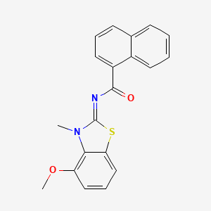 molecular formula C20H16N2O2S B2490223 (E)-N-(4-甲氧基-3-甲基苯并[d]噻唑-2(3H)-基)-1-萘酰胺 CAS No. 441291-33-4