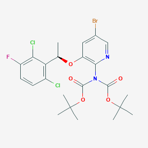 molecular formula C23H26BrCl2FN2O5 B2490227 (R)-5-Bromo-N,N-bis-(tert-butoxycarbonyl)-3-(1-(2,6-dichloro-3-fluorophenyl)ethoxy)pyridin-2-amine CAS No. 877399-47-8