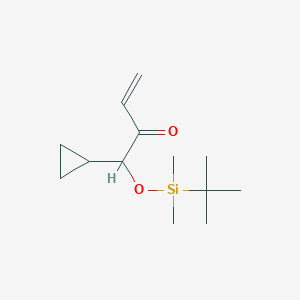 molecular formula C13H24O2Si B2490231 1-[(tert-Butyldimethylsilyl)oxy]-1-cyclopropylbut-3-en-2-one CAS No. 2167116-33-6