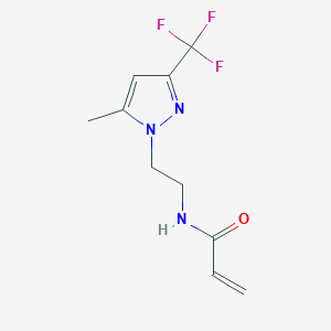 molecular formula C10H12F3N3O B2490244 N-[2-[5-Methyl-3-(trifluoromethyl)pyrazol-1-yl]ethyl]prop-2-enamide CAS No. 2361656-30-4