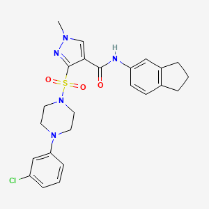 molecular formula C24H26ClN5O3S B2490246 1-(2-Furoyl)-4-[4-(3-phenyl-1,2,4-oxadiazol-5-yl)benzoyl]piperazine CAS No. 1189910-42-6
