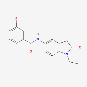 molecular formula C17H15FN2O2 B2490255 N-(1-乙基-2-氧代吲哚-5-基)-3-氟苯甲酰胺 CAS No. 921773-57-1