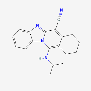 molecular formula C19H20N4 B2490256 11-(异丙基氨基)-7,8,9,10-四氢苯并咪唑[1,2-b]异喹啉-6-羧腈 CAS No. 849825-99-6