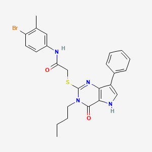 molecular formula C25H25BrN4O2S B2490266 N-(4-bromo-3-methylphenyl)-2-((3-butyl-4-oxo-7-phenyl-4,5-dihydro-3H-pyrrolo[3,2-d]pyrimidin-2-yl)thio)acetamide CAS No. 1794783-78-0