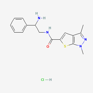 N-(2-Amino-2-phenylethyl)-1,3-dimethylthieno[2,3-c]pyrazole-5-carboxamide;hydrochloride