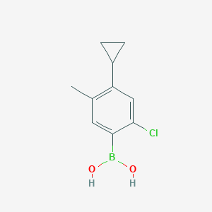 molecular formula C10H12BClO2 B2490290 (2-Chloro-4-cyclopropyl-5-methylphenyl)boronic acid CAS No. 2225170-63-6