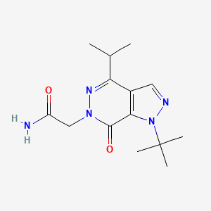 molecular formula C14H21N5O2 B2490299 2-(1-(tert-butyl)-4-isopropyl-7-oxo-1H-pyrazolo[3,4-d]pyridazin-6(7H)-yl)acetamide CAS No. 1171085-25-8
