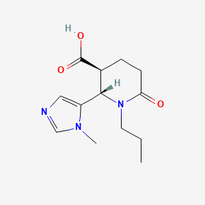 molecular formula C13H19N3O3 B2490300 (2S,3S)-2-(3-Methylimidazol-4-yl)-6-oxo-1-propylpiperidine-3-carboxylic acid CAS No. 1807939-33-8