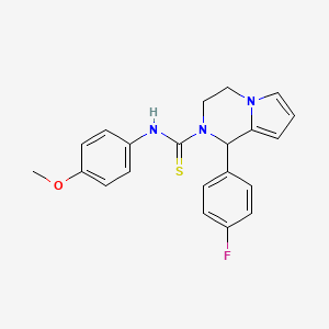 molecular formula C21H20FN3OS B2490320 1-(4-fluorophenyl)-N-(4-methoxyphenyl)-3,4-dihydropyrrolo[1,2-a]pyrazine-2(1H)-carbothioamide CAS No. 393824-16-3