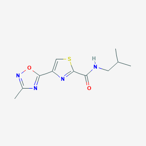 molecular formula C11H14N4O2S B2490347 N-isobutyl-4-(3-methyl-1,2,4-oxadiazol-5-yl)thiazole-2-carboxamide CAS No. 1286722-46-0