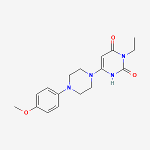 molecular formula C17H22N4O3 B2490348 3-乙基-6-(4-(4-甲氧基苯基)哌嗪-1-基)-1H-嘧啶-2,4-二酮 CAS No. 863588-07-2
