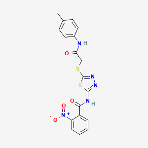 2-nitro-N-(5-((2-oxo-2-(p-tolylamino)ethyl)thio)-1,3,4-thiadiazol-2-yl)benzamide
