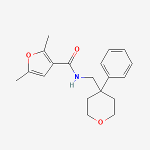 2,5-dimethyl-N-((4-phenyltetrahydro-2H-pyran-4-yl)methyl)furan-3-carboxamide