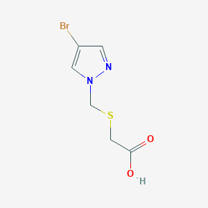 molecular formula C6H7BrN2O2S B2490356 {[(4-Brom-1H-pyrazol-1-yl)methyl]thio}essigsäure CAS No. 1006319-28-3