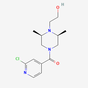 molecular formula C14H20ClN3O2 B2490360 2-[(2R,6S)-4-(2-chloropyridine-4-carbonyl)-2,6-dimethylpiperazin-1-yl]ethan-1-ol CAS No. 2094025-74-6