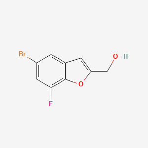molecular formula C9H6BrFO2 B2490362 (5-溴-7-氟-1-苯并呋喃-2-基)甲醇 CAS No. 1498609-31-6