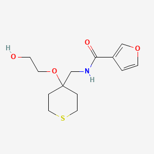 molecular formula C13H19NO4S B2490371 N-((4-(2-hydroxyethoxy)tetrahydro-2H-thiopyran-4-yl)methyl)furan-3-carboxamide CAS No. 2319787-09-0