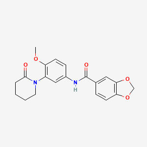 N-(4-methoxy-3-(2-oxopiperidin-1-yl)phenyl)benzo[d][1,3]dioxole-5-carboxamide