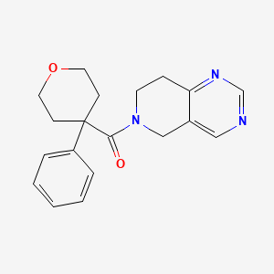 molecular formula C19H21N3O2 B2490379 (7,8-dihydropyrido[4,3-d]pyrimidin-6(5H)-yl)(4-phenyltetrahydro-2H-pyran-4-yl)methanone CAS No. 1797711-66-0