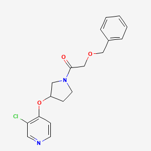 molecular formula C18H19ClN2O3 B2490381 2-(苄氧基)-1-(3-((3-氯吡啶-4-基)氧基)吡咯烷-1-基)乙酮 CAS No. 2034364-48-0