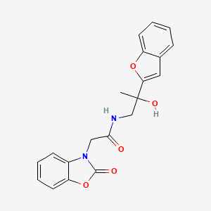 molecular formula C20H18N2O5 B2490385 N-(2-(苯并呋喃-2-基)-2-羟基丙基)-2-(2-氧代苯并[d]噁唑-3(2H)-基)乙酰胺 CAS No. 2034545-74-7