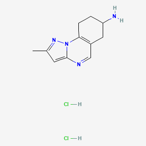 molecular formula C11H16Cl2N4 B2490389 2-甲基-6H,7H,8H,9H-吡唑并[1,5-a]喹唑啉-7-胺二盐酸盐 CAS No. 1949816-52-7