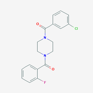 molecular formula C18H16ClFN2O2 B249039 1-(3-Chlorobenzoyl)-4-(2-fluorobenzoyl)piperazine 