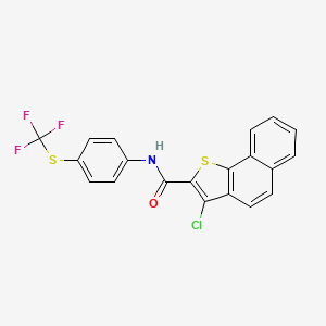 molecular formula C20H11ClF3NOS2 B2490392 3-氯-N-[4-(三氟甲基硫基)苯基]苯并[g][1]苯并噻唑-2-甲酰胺 CAS No. 1024316-70-8