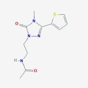 molecular formula C11H14N4O2S B2490395 N-(2-(4-methyl-5-oxo-3-(thiophen-2-yl)-4,5-dihydro-1H-1,2,4-triazol-1-yl)ethyl)acetamide CAS No. 1210480-55-9