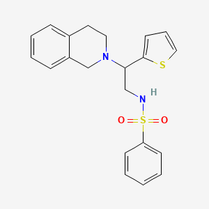 N-(2-(3,4-dihydroisoquinolin-2(1H)-yl)-2-(thiophen-2-yl)ethyl)benzenesulfonamide