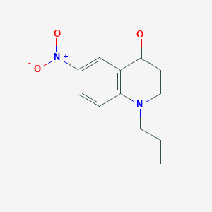 molecular formula C12H12N2O3 B2490407 6-Nitro-1-propylquinolin-4-one CAS No. 2222512-22-1