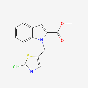 molecular formula C14H11ClN2O2S B2490417 methyl 1-[(2-chloro-1,3-thiazol-5-yl)methyl]-1H-indole-2-carboxylate CAS No. 692287-25-5