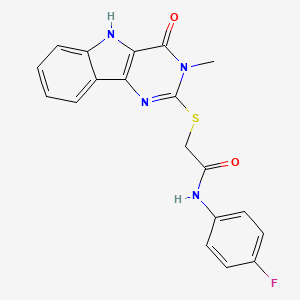 N-(4-fluorophenyl)-2-((3-methyl-4-oxo-4,5-dihydro-3H-pyrimido[5,4-b]indol-2-yl)thio)acetamide