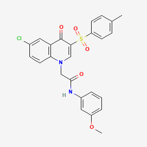 molecular formula C25H21ClN2O5S B2490423 2-[6-chloro-3-(4-methylbenzenesulfonyl)-4-oxo-1,4-dihydroquinolin-1-yl]-N-(3-methoxyphenyl)acetamide CAS No. 902291-57-0