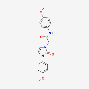 molecular formula C19H19N3O4 B2490429 N-(4-methoxyphenyl)-2-[3-(4-methoxyphenyl)-2-oxo-2,3-dihydro-1H-imidazol-1-yl]acetamide CAS No. 951542-95-3