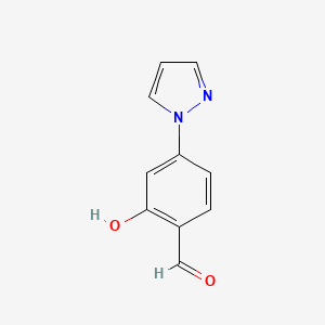 molecular formula C10H8N2O2 B2490431 2-Hydroxy-4-(1H-pyrazol-1-yl)benzaldehyde CAS No. 1780164-03-5