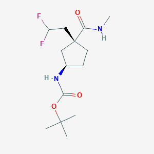 molecular formula C14H24F2N2O3 B2490438 叔丁基((1R,3R)-3-(2,2-二氟乙基)-3-(甲基氨甲酰)环戊基)甲酸酯 CAS No. 2411591-97-2