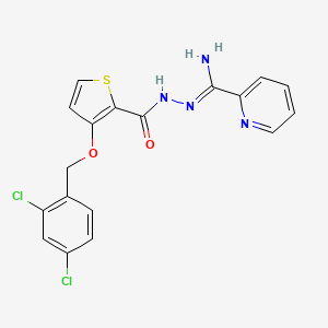 3-[(2,4-dichlorobenzyl)oxy]-N'-[imino(2-pyridinyl)methyl]-2-thiophenecarbohydrazide
