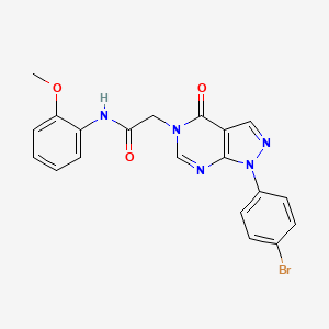 molecular formula C20H16BrN5O3 B2490443 2-[1-(4-bromophenyl)-4-oxo-1H,4H,5H-pyrazolo[3,4-d]pyrimidin-5-yl]-N-(2-methoxyphenyl)acetamide CAS No. 1894995-32-4