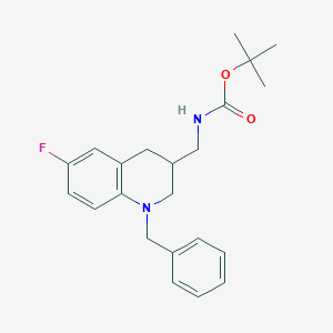 molecular formula C22H27FN2O2 B2490446 tert-butyl N-[(1-benzyl-6-fluoro-1,2,3,4-tetrahydroquinolin-3-yl)methyl]carbamate CAS No. 2126178-06-9