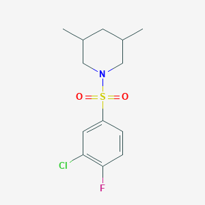 molecular formula C13H17ClFNO2S B2490455 1-(3-氯-4-氟苯基)磺酰-3,5-二甲基哌啶 CAS No. 613657-50-4