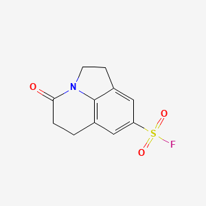 molecular formula C11H10FNO3S B2490459 11-Oxo-1-azatricyclo[6.3.1.04,12]dodeca-4,6,8(12)-triene-6-sulfonyl fluoride CAS No. 2137875-31-9