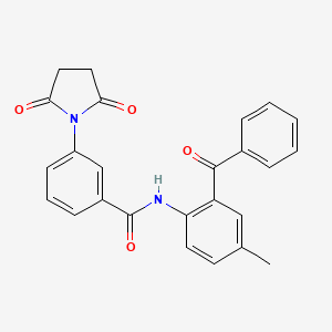 molecular formula C25H20N2O4 B2490461 N-(2-benzoyl-4-methylphenyl)-3-(2,5-dioxopyrrolidin-1-yl)benzamide CAS No. 391867-75-7