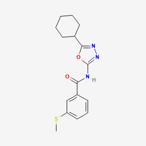 molecular formula C16H19N3O2S B2490464 N-(5-cyclohexyl-1,3,4-oxadiazol-2-yl)-3-(methylthio)benzamide CAS No. 922026-91-3