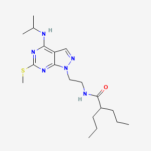 N-(2-(4-(isopropylamino)-6-(methylthio)-1H-pyrazolo[3,4-d]pyrimidin-1-yl)ethyl)-2-propylpentanamide