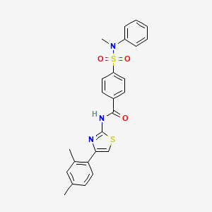 molecular formula C25H23N3O3S2 B2490471 N-[4-(2,4-二甲基苯基)-1,3-噻唑-2-基]-4-[甲基(苯基)磺酰氨基]苯甲酰胺 CAS No. 406467-50-3