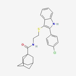 molecular formula C27H29ClN2OS B2490474 N-[2-[[2-(4-氯苯基)-1H-吲哚-3-基]硫代乙基]金刚烷-1-甲酰胺 CAS No. 850917-56-5