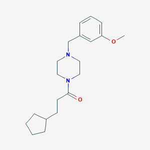 molecular formula C20H30N2O2 B249048 3-{[4-(3-Cyclopentylpropanoyl)-1-piperazinyl]methyl}phenyl methyl ether 