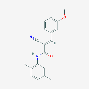 molecular formula C19H18N2O2 B2490480 (2E)-2-cyano-N-(2,5-dimethylphenyl)-3-(3-methoxyphenyl)acrylamide CAS No. 7189-04-0; 897810-70-7